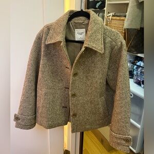 Abercrombie short wool blend coat